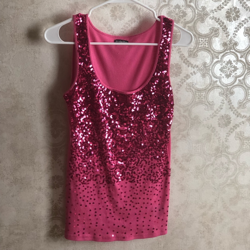 Pink Sequins Tanktop